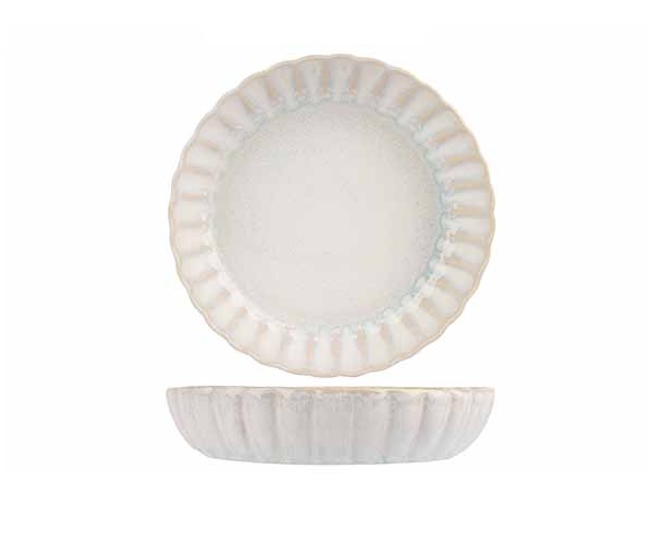Suppetallerken, rund/bølget, Ø21,7x4,7cm, hvid/lyseblå, stentøj, ASTERA PURE, (12 stk.)