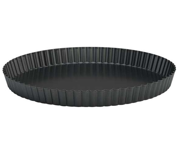 [20925] Kageform, rund, Ø28cm, sort, metal, (1 stk.)