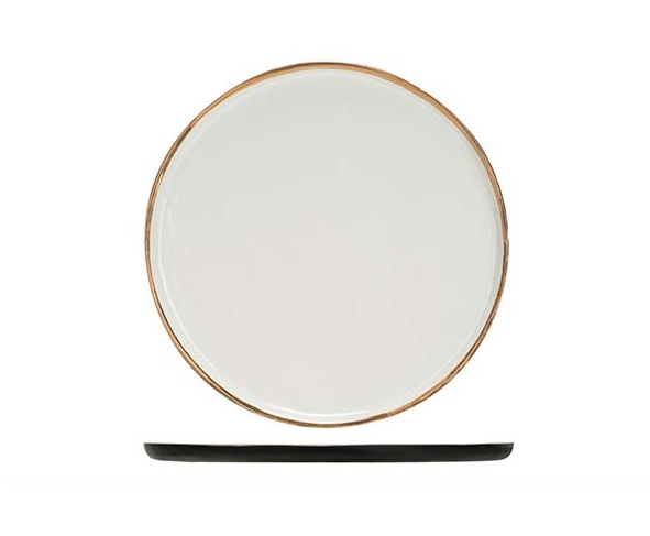 Middagstallerken, hvid, rund, Ø27cm, melamin, ubrydelig, PLATO, (12 stk.)