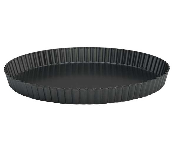 [20952] Non-stick kageform, rund, Ø24cm, sort, metal, (1 stk.)
