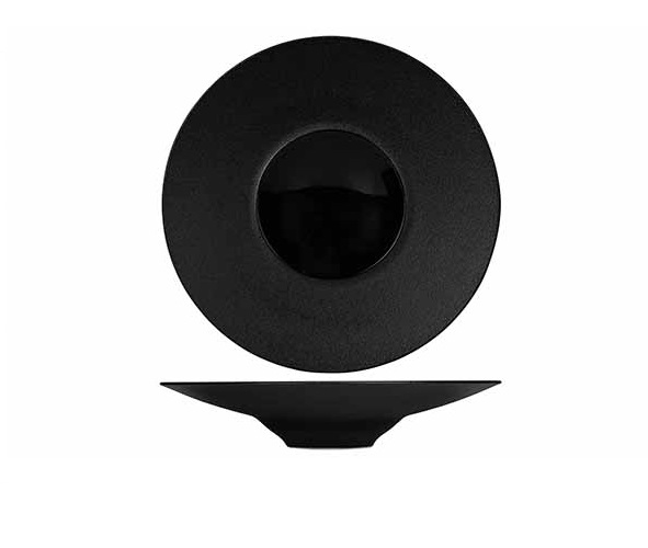 Dyb tallerken, Ø28cm, porcelæn, sort, BLACKSTONE GOURMET, (6 stk.)