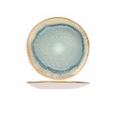Desserttallerken, rund, Ø22,5x2,5cm, grøn/beige, stentøj, COBALT, (24 stk.)