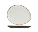 Frokosttallerken, hvid, oval, Ø19,5x16,5x2cm, melamin, ubrydelig, PLATO, (12 stk.)