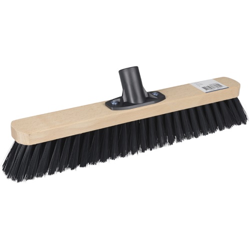 [10761] Fejekost, sort, træ, 40 cm, medium børstehår, Ø2,5 cm, tilhørende 10760, m. gevind (1 stk.)