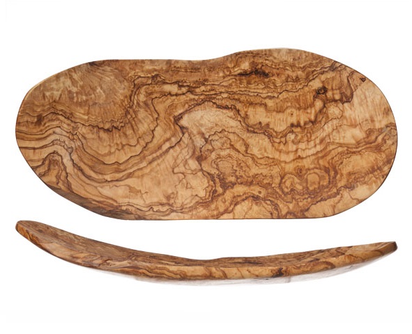 Frugtskål, flad, 33-38x16-24cm, oliventræ, ORGANIC WOOD, (1 stk.)