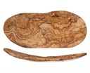 Frugtskål, flad, 33-38x16-24cm, oliventræ, (1 stk.)