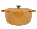 Støbejernsgryde med låg, Ø28x13cm, kogegryde, guld, støbejern, FONTESTIC, (1 stk.)