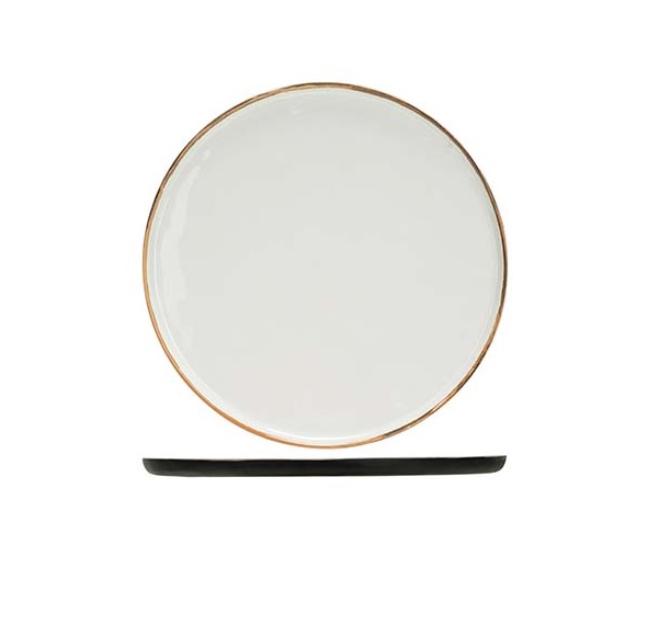 Desserttallerken, hvid, rund, Ø21x1,5cm, melamin, ubrydelig, PLATO, (24 stk.)
