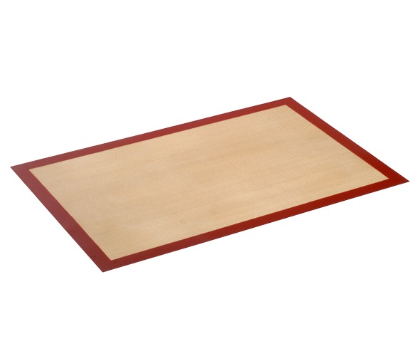 [21013] Bagemåtte i silikone, 58,5x38,5cm, non stick, lysebrun/rød, Nostik, (1 stk.)