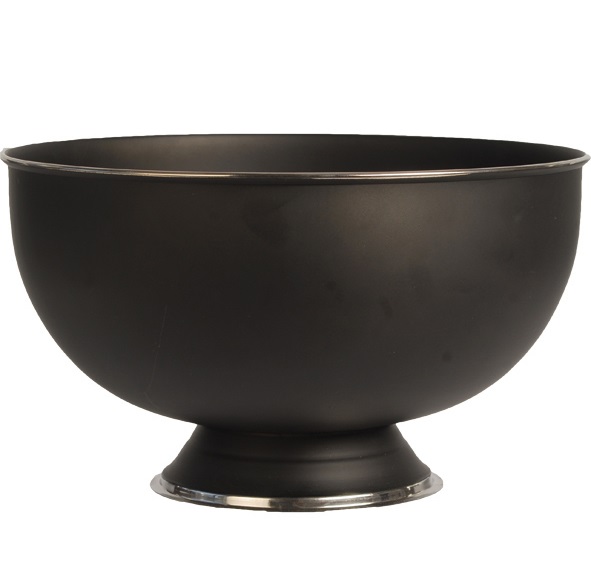 Champagnebowle på fod, stor køler, Ø31x18cm, sort, rustfri stål, (1 stk.)