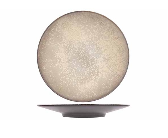 Desserttallerken, rund, Ø22x3cm, brun, stentøj, DIVINE EARTH, (24 stk.)