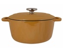 Støbejernsgryde med låg, 4,6l, Ø24x11,6cm, kogegryde, guld, FONTESTIC, (1 stk.)
