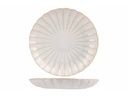 Desserttallerken, rund/bølget, Ø20,8x2,8cm, hvid/lyseblå, stentøj, ASTERA PURE, (24 stk.)