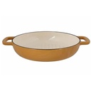 Grillpande med håndtag, Ø28x6cm, guld, støbejern, FONTESTIC, (1 stk.)