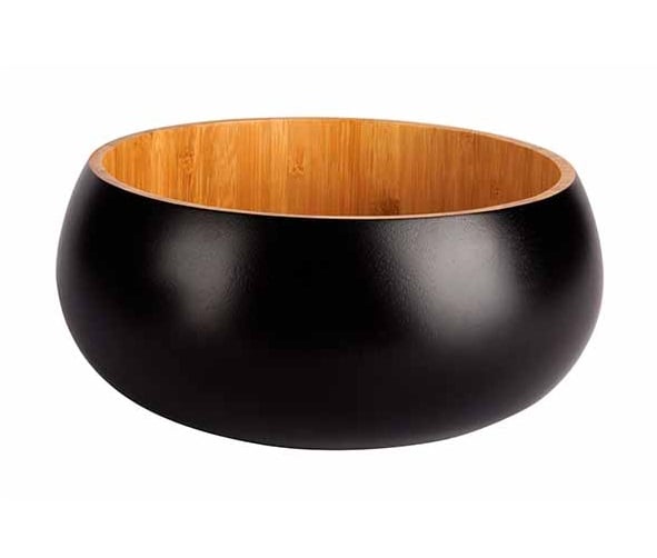 [21091] Salatskål, Ø19,5x8cm, bambus, sort, BLACK&WOOD, (1 stk.) 