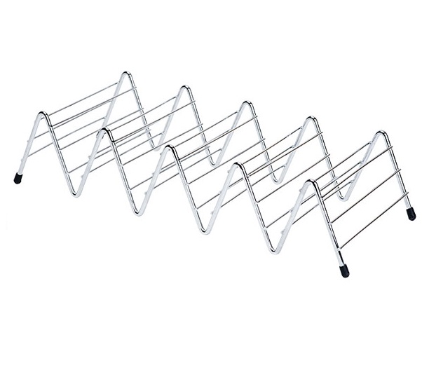 Tacoholder, stand til 4 stk, 36,6x14x8cm, krom, metal, (1 stk.)
