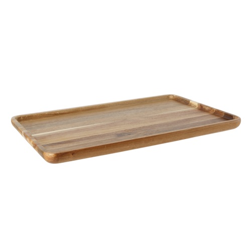 Serveringsbakke i træ, rektangulær, 29x18x1,6cm, akacietræ, SENEGAL, (1 stk.)
