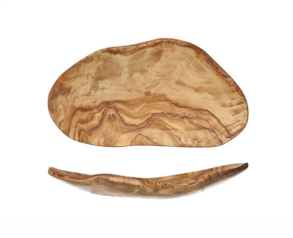 Frugtskål, flad, 23-28x10-16cm, oliventræ, ORGANIC WOOD, (1 stk.)