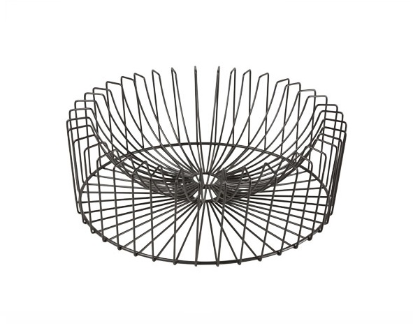 [21164] Frugtskål, rund, sort, krom, Ø33x12cm, ORBIT, (1 stk.)