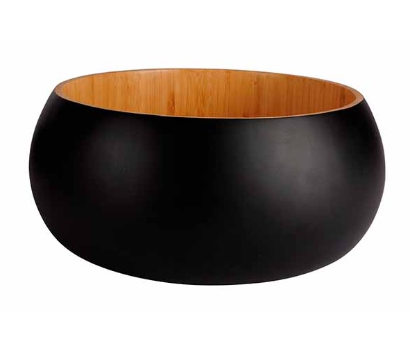 [21184] Salatskål, Ø25x10cm, bambus, sort, BLACK&WOOD, (1 stk.)