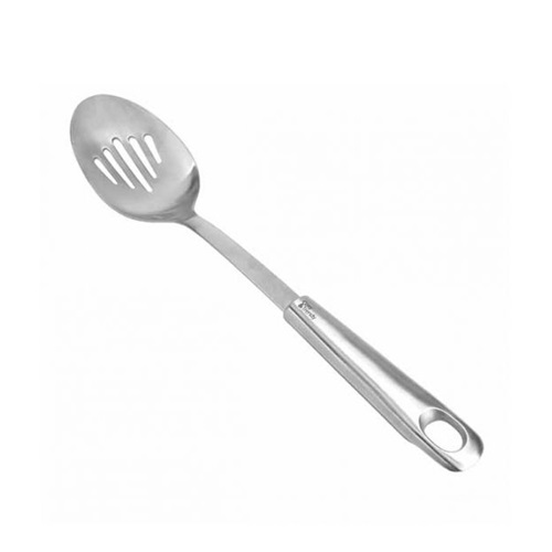 Serveringsske med huller, rustfri stål, sølv, (1 stk.)