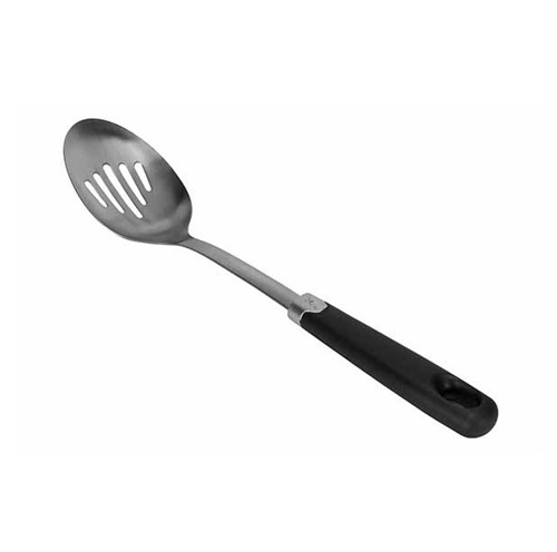 Serveringsske med huller, rustfri stål, sort skaft, DELISH, (1 stk.)