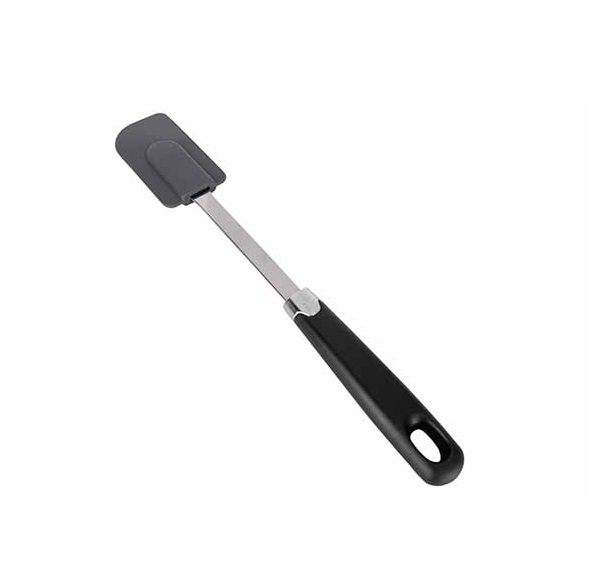 [21223] Stor dejskraber i metal og silikone, 5x31,4x1,7cm, sort/sølv, DELISH, (1 stk.)