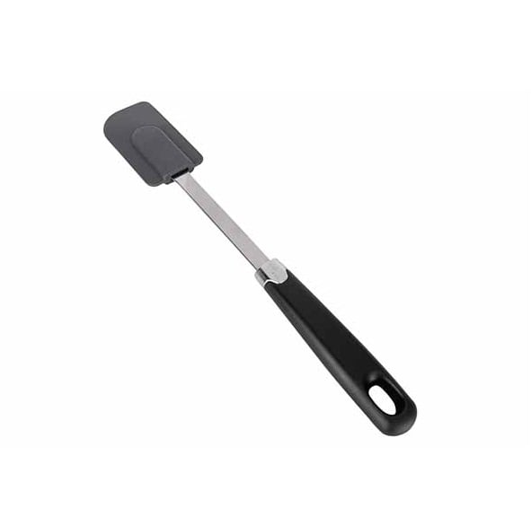 [21223] Stor dejskraber i metal og silikone, 5x31,4x1,7cm, sort/sølv, DELISH, (1 stk.)