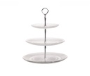 Kageopsats i 3 etager, Ø18-25,5-29x34cm, glas, hvid, (1 stk.)