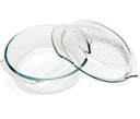 Ovnfad, 2,4l, Ø22x10,5cm, rund, op til 500grader, glas, (1 stk.)
