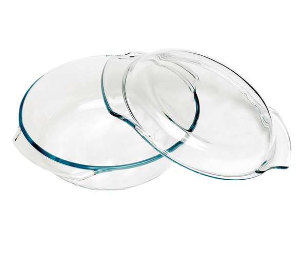 Ovnfad med låg, rund, 1l, Ø16x9cm, op til 500grader, glas, (1 stk.)