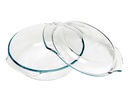 Ovnfad med låg, rund, 1l, Ø16x9cm, op til 500grader, glas, (1 stk.)