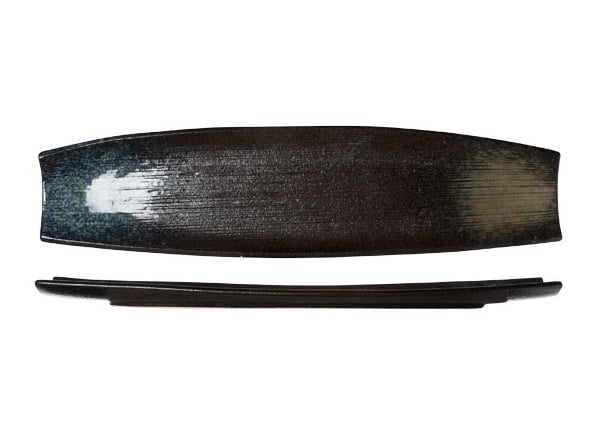[21284] Serveringsfad, rektangulær, 51x13x3,5cm, stentøj, sort, YORU, (2 stk.)