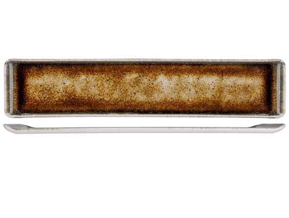 Serveringsfad, 46x9,5cm, rektangulær, brun, porcelæn, IRIS, (6 stk.)