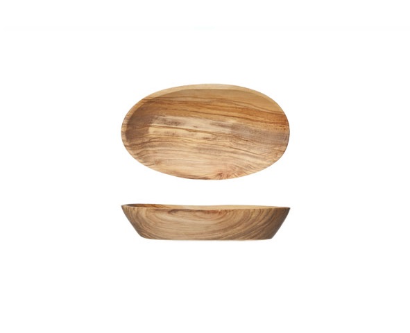 Skål, Ø12x8-9cm, oval, oliventræ, ORGANIC WOOD, (10 stk.)