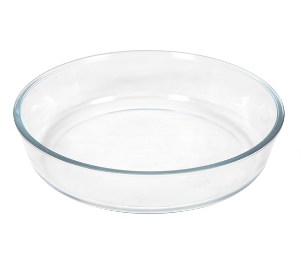 Ovnfad, 2,1l, Ø26,2x6cm, rund, op til 500grader,  borosilikatglas, (1 stk.)