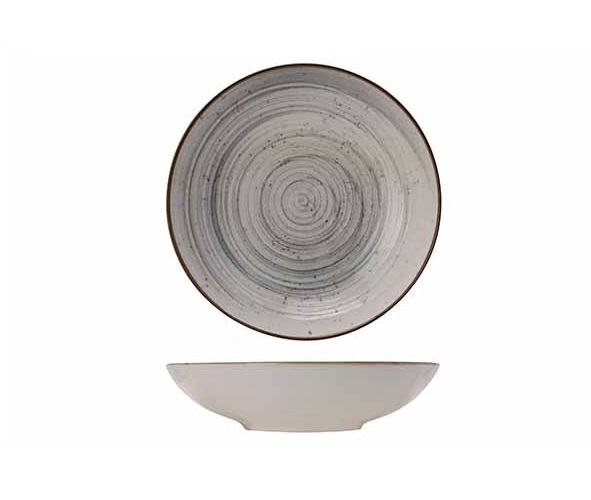 Suppetallerken, rund, Ø21x5cm, stentøj, støvet blå, SINTRA 2.0, (12 stk.)
