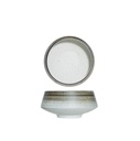 Skål på fod, hvid/natur-farvet, Ø8,5-10,5x4,8cm, stentøj, SPLENDIDO, (12 stk.)