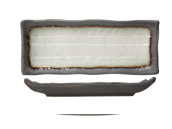 [21367] Serveringsfad, 11x28cm, rektangulær, porcelæn, STONE, (1 stk.)