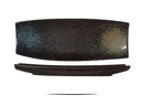 Serveringsfad, 33x12x3cm, rektangulær, stentøj, sort, YORU, (3 stk.)