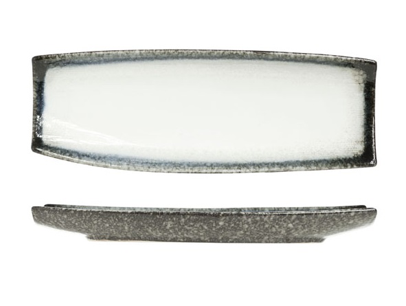 Serveringsfad, rektangulær, 33x12x3cm, hvid, stentøj, SEA PEARL, (3 stk.)