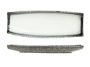 Serveringsfad, rektangulær, 33x12x3cm, hvid, stentøj, SEA PEARL, (3 stk.)