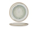 Desserttallerken, stentøj, rund, Ø21cm, sandfarvet/grøn, NAVAJO, (4 stk.)