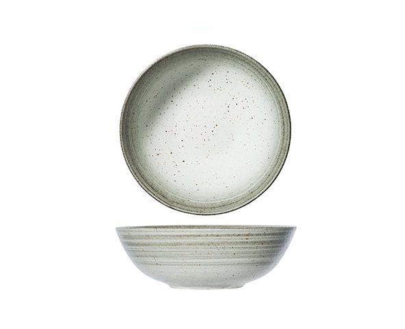 Skål, hvid/natur-farvet, Ø21x7cm, stentøj, SPLENDIDO, (3 stk.)