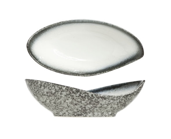 Skål, oval, stentøj, Ø16x8x5cm, lys farve, SEA PEARL, (6 stk.)
