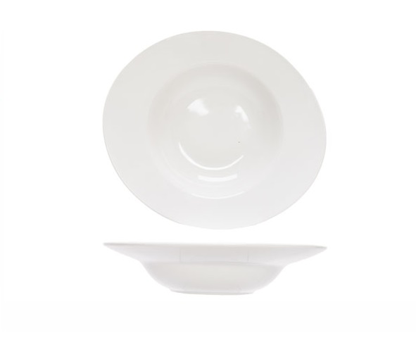 Pastatallerken, oval, Ø31x27,5x6,5cm, porcelæn, hvid, BUDGET, (6 stk.)