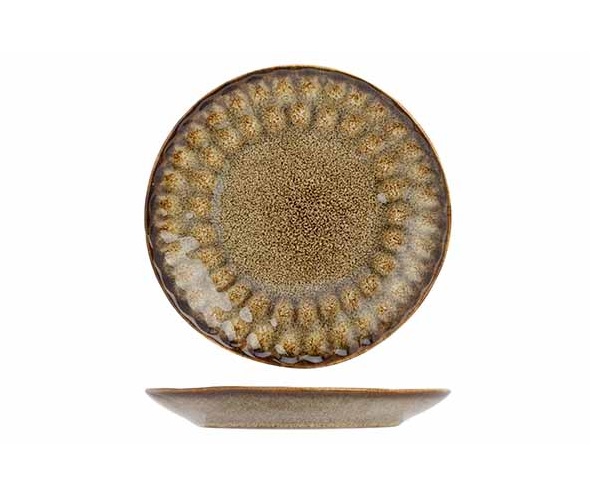 Brødtallerken, Ø14cm, rund, brun, stentøj, ARAKI HAZEL, (10 stk.)