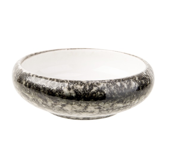 [21447] Lille serveringsskål, rund, Ø9,5cm, hvid/grå, stentøj, SEA PEARL, (12 stk.)