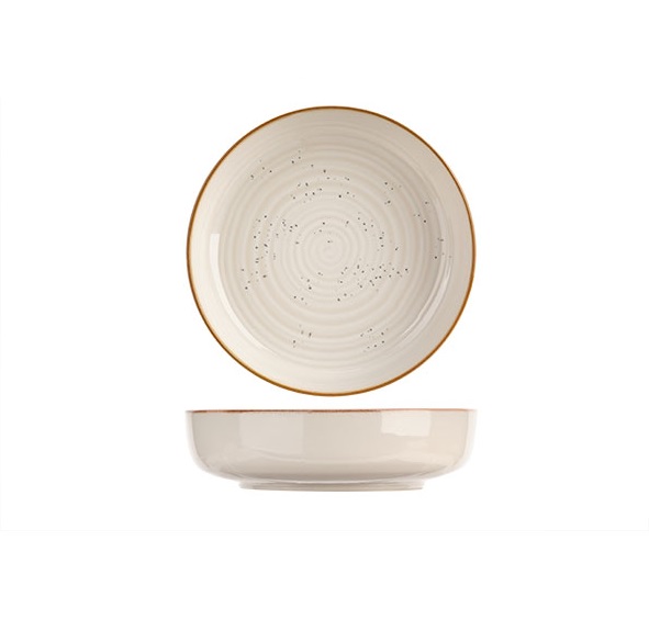 Suppetallerken, stentøj, rund, Ø18,5x5cm, cremefarvet, BALCTIC, (6 stk.)