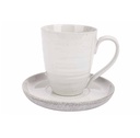 Underkop, støvet hvid, rund, Ø14,5x2 cm, SHADE, (6 stk.)